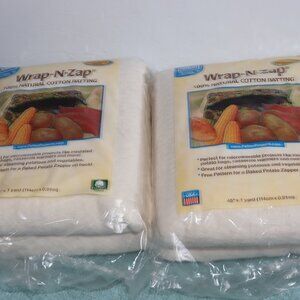 2 Wrap-N-Zap 100% Natural Cotton Batting Microwavable 45"x36" Bowl Cozy Hot Pads